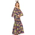 thumbnail image 4 of Sakkas Zarah Women's African Ankara Body-con Off shoulder Mermaid Pocket Dress - 2261-49-Multi - Regular-MidLength, 4 of 5