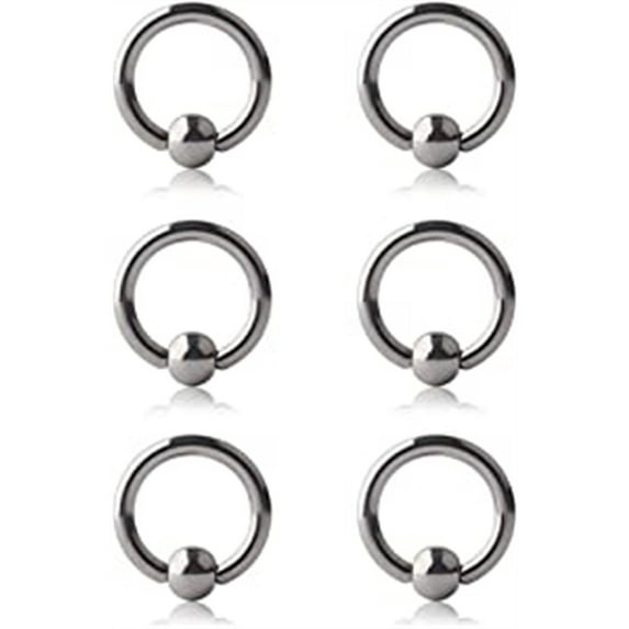 Briana Williams 14G Surgical Steel Captive Bead Rings Prince Albert PA Nipple Nose Eyebrow Tragus Lip Ear Hoop Ring Piercing