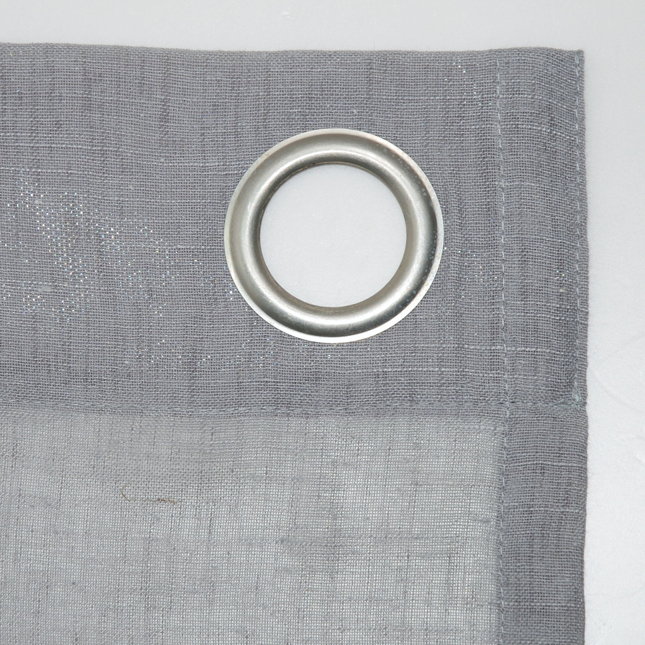 Archaeo Slub Textured Linen Blend Grommet Top Curtain, 52"x63", Gray