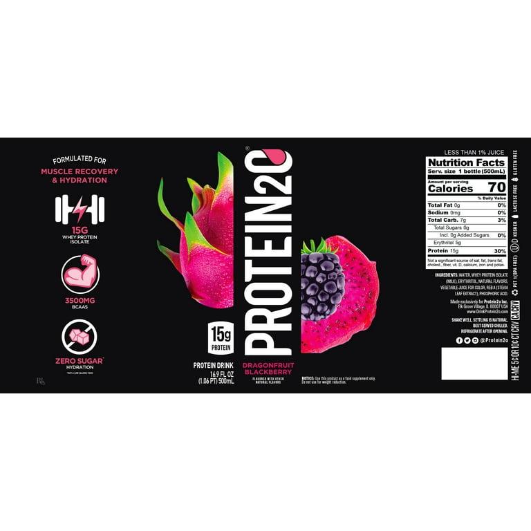 Protein2o, Dragonfruit Blackberry, 12 ea