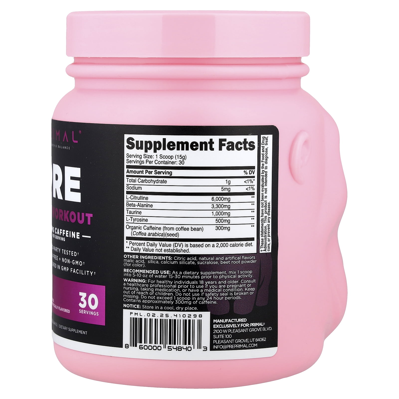 PrePrimal Pre-Workout, Jungle Juice, 15.86 oz (444 g)