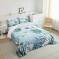 thumbnail image 3 of Sea Urchin Comforter Set Teal Blue Ocean Beach Coastal King Bedding Comforter Sets ,Starfish Octopus Tentacles Quilt Underwater Creature Coral Duvet Insert, 3 of 5