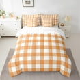 thumbnail image 2 of Erosebridal Abstract Grid Bed in a Bag Full size,Geometric Buffalo Bed Set,Orange White Bedding Full Size,Ultra Soft Plaid Bedroom Decorative,7-Piece, 2 of 6