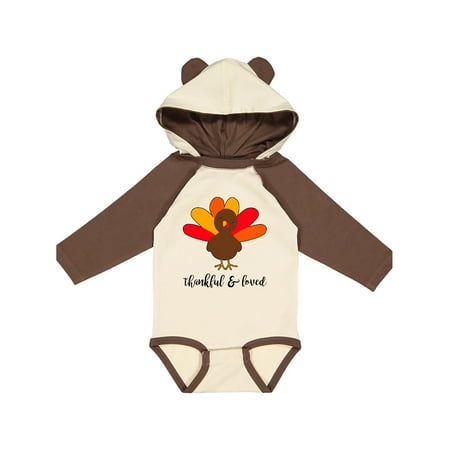 

Inktastic Thankful and Loved-cute turkey Gift Baby Boy or Baby Girl Long Sleeve Bodysuit