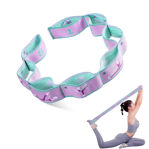 1 Pack Elastic Dance Stretch Strap with 8 Loops,Exercise Training Resistance Band for Teens & Adults,Ideal for Ballet,Pilates,Yoga & Gymnastics Equipment