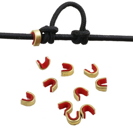10 pcs Reverse Bow/composite Bow String Positioning Copper Buckle Outdoor Archery Accessories Black/red