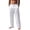 White, variant on JoveMarine Men's Linen Pants Casual - Lightweight Breathable Summer Trousers with Drawstring Elastic Waist, Everyday Comfort,Army Green L