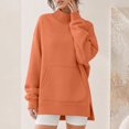thumbnail image 3 of Mockneck Sweatshirt Women Oversized Turtleneck Long Sleeve Pocket Mock Neck Sweatshirt Crewneck Long Sleeve Top, 380, 3 of 7