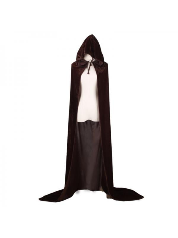 New Men Halloween Hooded Cloak Robe Medieval Witchcraft Cape Costume Plus M-5XL 
