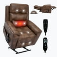 thumbnail image 7 of Sesslife Power Lift Recliner Chair, Electric Recliner Chair with Heat and Massage for Elderly, Single Sofa Recliner with Cup Holders and Side Pockets, Ergonomic Lounge Recliner Chair, Light Brown, 7 of 7