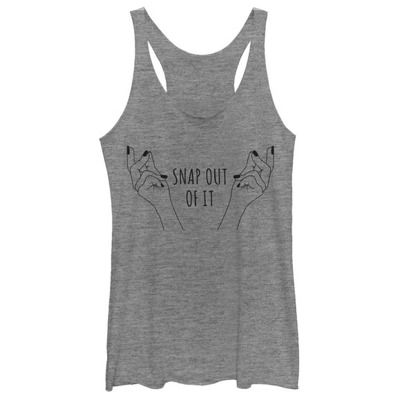 Women's CHIN UP Snap Out of It Hands Racerback Tank Top Gray Heather Large