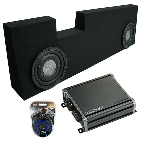 2001-2014 Ford F250 F350 Super Crew Truck Harmony F104 Dual 10 Sub Box & CXA8001