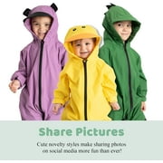 Cuddle Club One Piece Kids Rain Suit Waterproof Jacket Toddler Overalls, Brown Bear 18-24 Months