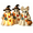 3 Pack, variant on Patchwork Ghost Figurine, 1PC Ghost with Witch Hat Halloween Decor, Vintage Halloween Patchwork Ghosts Lamp, Rustic Fall Figurine Decoration for Mantel Shelf Entryway Porch,No Light