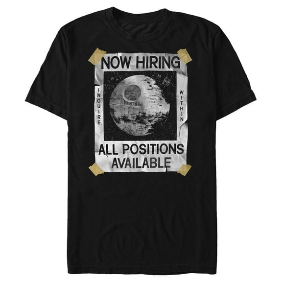 Men's Star Wars: A New Hope Death Star Now Hiring Graphic T-Shirt
