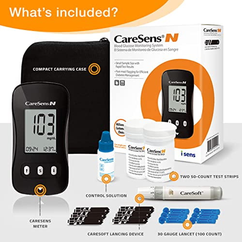 Buy CareSens N Blood Glucose Monitor Kit with 100 Blood Sugar Test