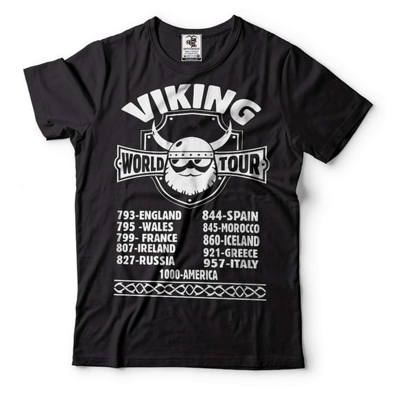 Viking World Tour Shirt Vikings Patriotic History T-Shirt Norway Sweden Denmark History Tee