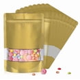 thumbnail image 5 of FungLam Mylar Foil Food Storage Stand Up Zip Seal Pouch Smell Proof Bags with Window Gold Outer Size: 4x6in(10x15cm) 100 PCS, 5 of 5