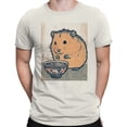 thumbnail image 2 of Smartprints Ukiyo-E Hamster Ramen Bowl Men's T-Shirt Off White, Cotton, 4XL, 2 of 3