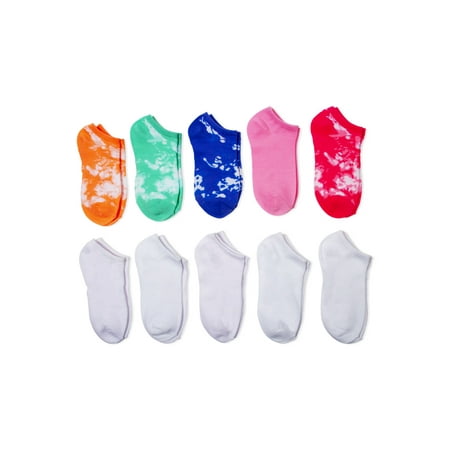Girls Wonder Nation Tiedye No Shows, 10 Pack