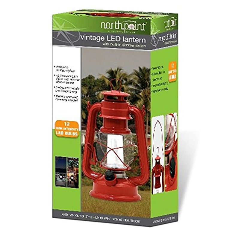 Northpoint 12-LED Lantern Vintage Style Red - Walmart.com