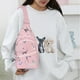 thumbnail image 2 of Mochila cruzada rosa con correas ajustables y 2 bolsillos con cremallera para mujeres y hombres, entrenamiento, viaje, jogging, ciclismo, senderismo, bolso de cintura, bolso de pecho simple, 2 of 6