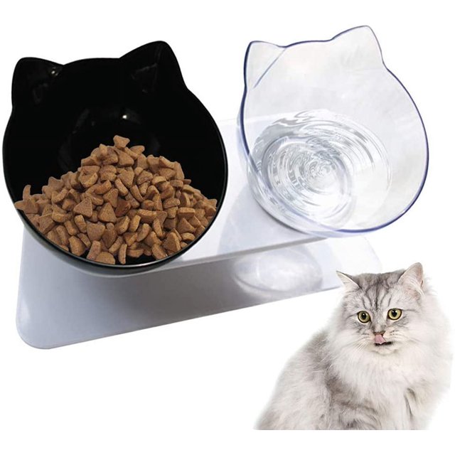 Cuenco para comida para gatos Cuenco para gatos Cuenco inclinado 15° Cuenco doble Base antideslizanteLL 0170 Cuenco para perros Cuenco para gatos Cuenco para comida y agua