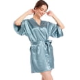 thumbnail image 3 of Bata de baño de seda tipo kimono japonés fino, bata de seda suave de hielo, bata de dama de honor, kimono de novia, bata tipo cárdigan sólido, lencería sexy de seda, 3 of 6