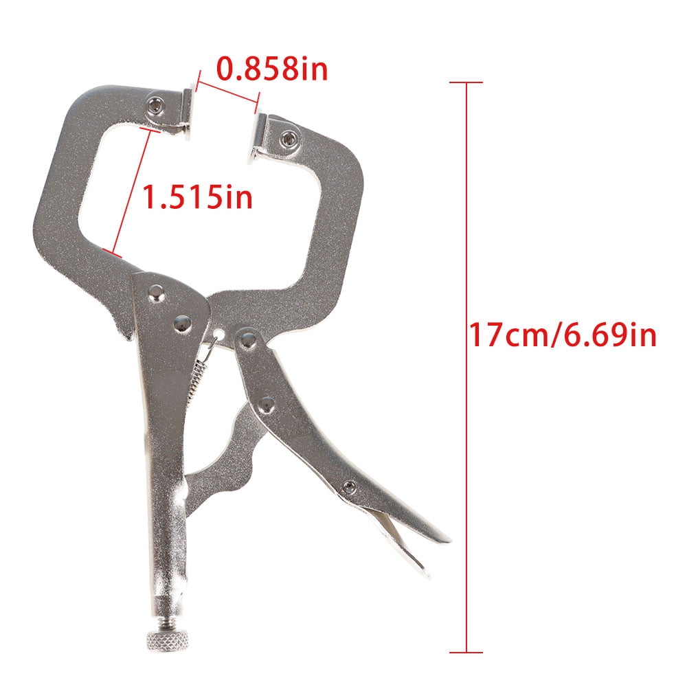 findmall 5Pcs 6 Inch Locking C Clamps with Swivel Pads Heavy Duty C-Type Locking Plier Table and Tool Vise Grip