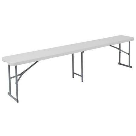 Bowery Hill 10" x 71" Plastic Bi-Fold Bench in Granite White