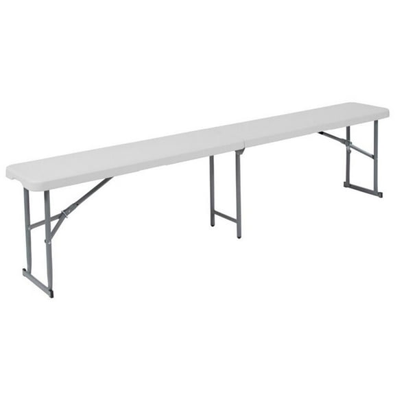 Bowery Hill 10" x 71" Plastic Bi-Fold Bench in Granite White