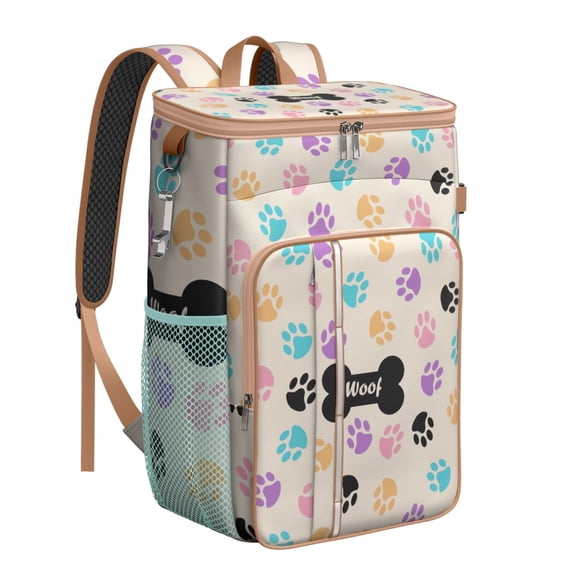 Sac à Dos à Thème Floral pour Chien – Sac à Lunch Isolé Étanche pour Camping, Déjeuner au Bureau, Randonnée, Sorties pour Animaux et Voyages en Voiture