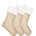 thumbnail image 1 of Christmas Stocking Plain Burlap Stocking Christmas Decor 18",Pack 3, 1 of 1