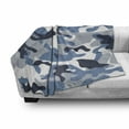 thumbnail image 3 of Camouflage Soft Flannel Fleece Blanket, Illustration Abstract Soft Colors Pattern Surreal Shapes Design Art, Cozy Plush for Indoor and Outdoor Use, 60" x 80", Slate Blue Indigo Grey, by Ambesonne, 3 of 6