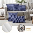 thumbnail image 5 of 2 Pack Outdoor Waterproof Throw Pillow Covers,Navy Blue Moroccan Plaid Decorative Square Pillow Case Patio Pillowcases for Chair Couch Sofa 16x16in, 5 of 9