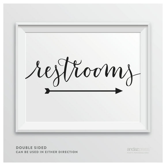 Restroom Formal Black & White Wedding Party Signs