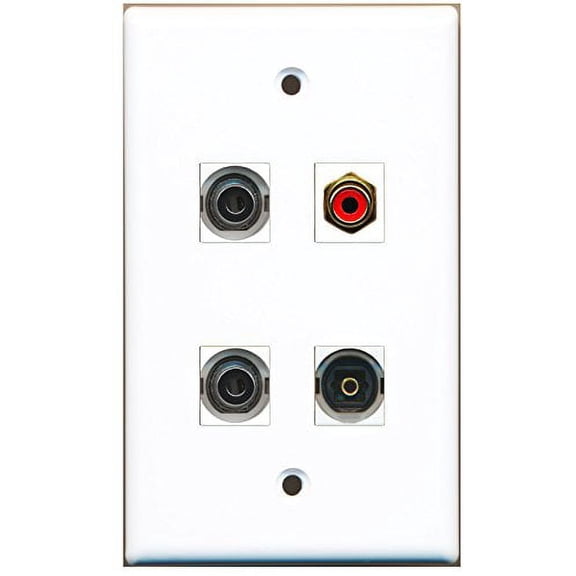 RiteAV - 1 Port RCA Red 1 Port Toslink 2 Port 3.5mm Wall Plate