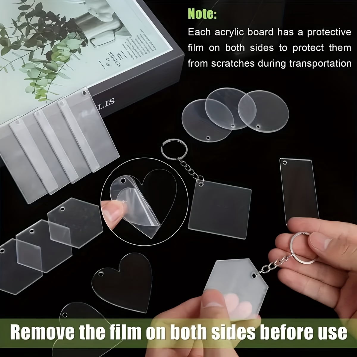 50pcs Blank Acrylic Sheets for Painting, Creative Pendants, Tags, and Key Tags