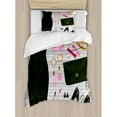 thumbnail image 3 of Heels and Dresses Duvet Cover Set King Size, Black Smart Cocktail Dress Perfume Make Up Clutch Bag, Decorative 3 Piece Bedding Set with 2 Pillow Shams, Black Pale Pink Pale Brown, by Ambesonne, 3 of 3