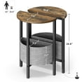 thumbnail image 2 of ide Table, Small Round End Table with Fabric Basket, Set of 2 Half Round Side Table Half Moon Tables, Accent Coffee Table, Tea Sofa Tables Nightstand for Living Room Bedroom Small Space, 2 of 9