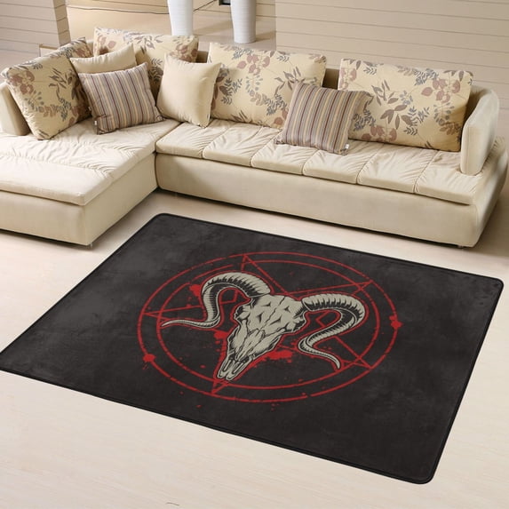 DouZhe Vintage Animal Skull Skeleton Pattern Area Rugs Non-Slip Machine Washable Floor Mat, Style Carpet Doormat, 63x48 inches