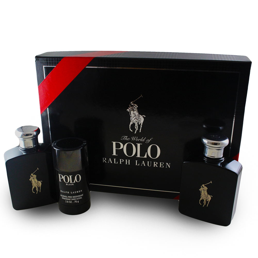 Ralph Lauren - Polo Black 3 Pc. Gift Set ( Eau De Toilette Spray 4.2 Oz ...