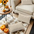 thumbnail image 5 of Tan Solid Color Lumbar Pillow Covers 20x12 Inch Set of 2, Modern Minimalist Pure Color Waterproof Outdoor Pillow Covers, Decorative Cushion Pillowcases for Couch, Sofa, Bed, Garden, Patio, 5 of 9