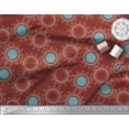 thumbnail image 3 of Soimoi Red Poly Georgette Fabric Sun Mandala Print Sewing Fabric Yard 52 Inch Wide, 3 of 5