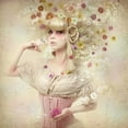 thumbnail image 2 of Murakami, Kiyo 26x26 Black Ornate Wood Framed with Double Matting Museum Art Print Titled - Girl of the flower garden, 2 of 4