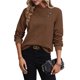 thumbnail image 1 of Camisas de Larga para Mujer, Conjuntos de Otoño, Camisetas con Cuello en V, Blusas Tipo Túnica con Botones, Ropa de Moda Café Marrón S, 1 of 7