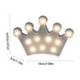 thumbnail image 3 of Eolstice Crown Shaped LED Marquee Night Light, Battery Operated Desk Lamp, Cute Princess Decor Light, Warm White Wall Sconce for Youth Bedroom Birthday Party, 3 of 6