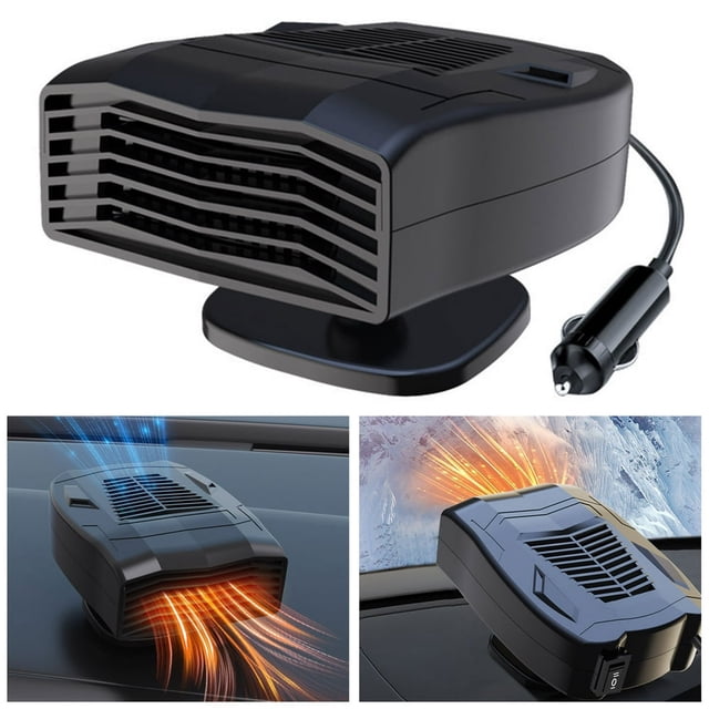 Car Heater with Heating and Cooling Modes 12V 140W Car Defroster 360° Rotation Car Defogger Heater Overheating Protective Car Heater for Windscreen Camping Travel