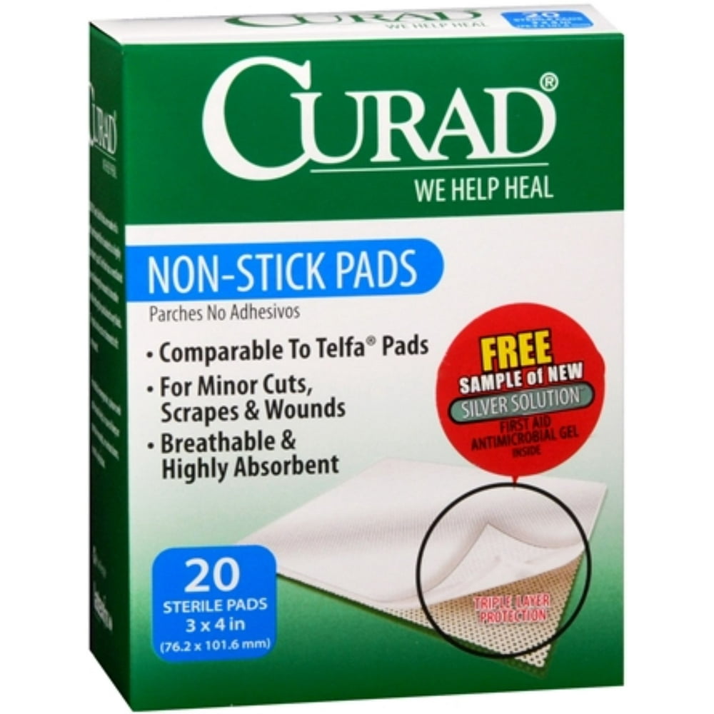 Curad NonStick Pads 3 Inches X 4 Inches 20 Each (Pack of 2)
