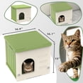 thumbnail image 2 of imerelez 17 inch Cat House for Indoor Waterproof Cat Shelter Small Plastic Cats Beds & Furniture For Single Small Cats, Kitten Kitty Green, 2 of 6